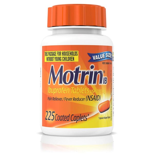 Motrin IB, Ibuprofen 200mg Tablets for Fever, Muscle Aches, Headache & Back Pain Relief, 225 ct., Item# BLO12287