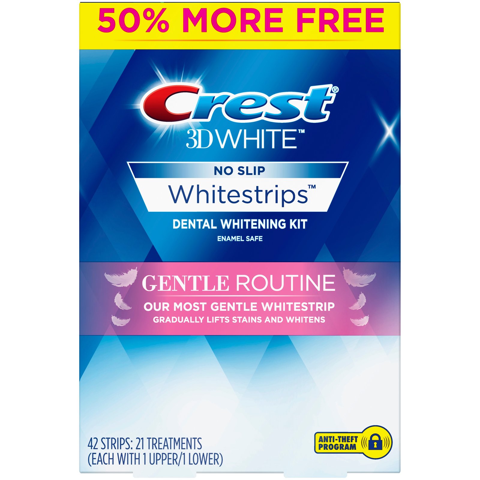 1c49296a-5c3a-4eb4-88b1-02c7e76b1f71_1.cda4538ac6e0085ae1c62503f8494928-1 Crest 3D White Whitestrips Gentle Routine Teeth Whitening Kit, 21 Treatments, 50% More Free, Item# BLO12798
