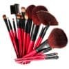 SHANY Professional 12 Piece Cosmetic Brush Set with Pouch, Red, Item# BLO17104
