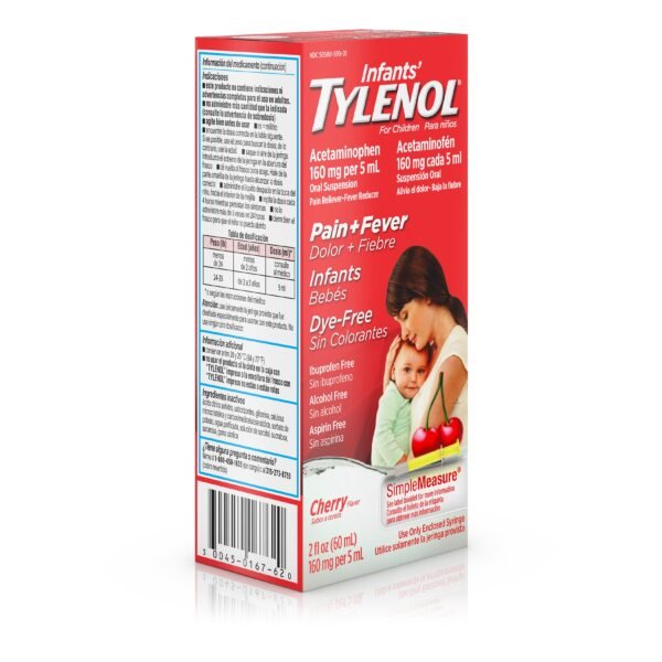 Infants' Tylenol Acetaminophen Medicine, Dye-Free Cherry, 2 fl. oz, Item# BLO12263