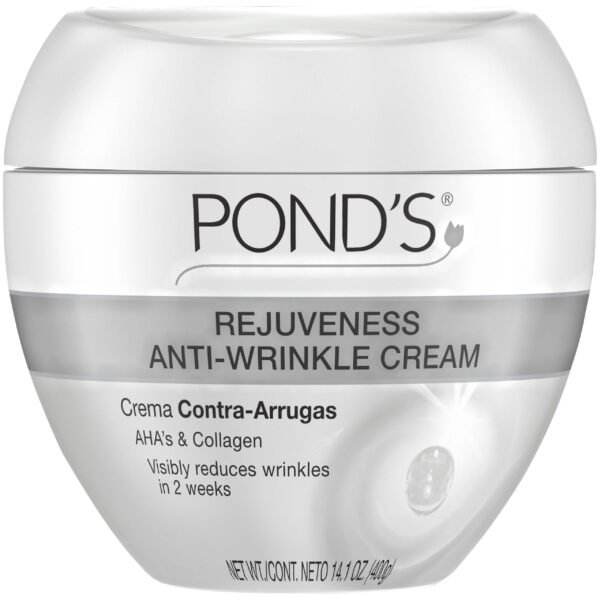 Pond's Rejuveness Anti Aging Face Cream for Fine Lines and Wrinkles with Alpha Hydroxy Acid and Collagen dermatologically tested and approved 14.1 oz, Item# BLO12625