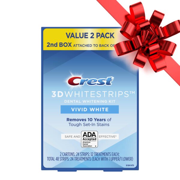 Crest 3D Whitestrips ($5 Coupon Eligible) Vivid White Teeth Whitening Kit, Pack of 2, 24 Treatments, Item# BLO12797