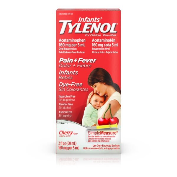 Infants' Tylenol Acetaminophen Medicine, Dye-Free Cherry, 2 fl. oz, Item# BLO12263