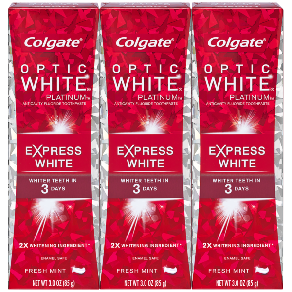 Colgate Optic White Platinum Express White Whitening Toothpaste - 3 ounce (3 pack), Item# BLO12768