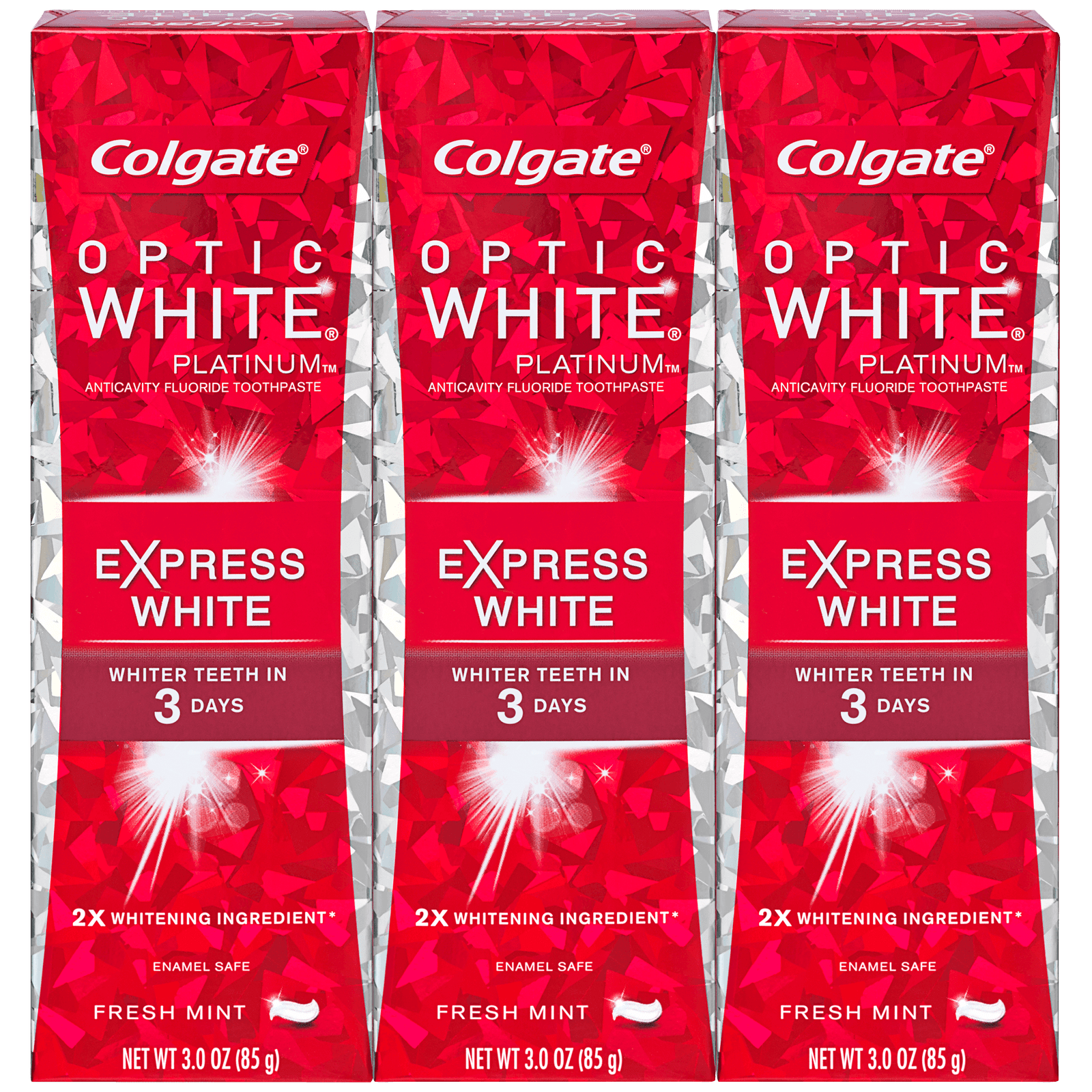 Colgate Optic White Platinum Express White Whitening Toothpaste - 3 ounce (3 pack), Item# BLO12768