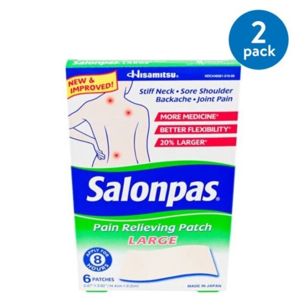 (2 Pack) Salonpas Pain Relieving Patch Large, 6 count, Item# BLO12313